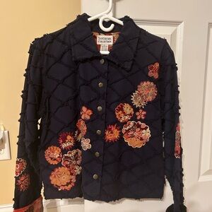 Tantrums Navy Jacket with Floral design